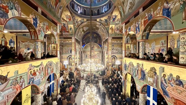 Ο Επίσκοπος Ρηγίου, κ. Ειρηναίος, στον Ακάθιστο Ύμνο στον Ι. Ν. Ευαγγελισμού Ευόσμου